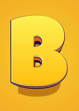 3D Yellow Letter B