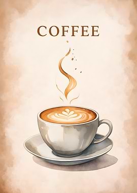 Coffee Cup with Latte Art