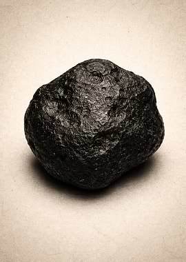 Dark Meteorite on Textured Background