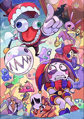 Whimsical Characters in a Surreal Landscape