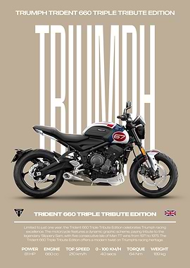 Triumph Trident 660 Triple Tribute Edition Motorcycle Poster