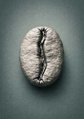 Close-up of a single coffee bean