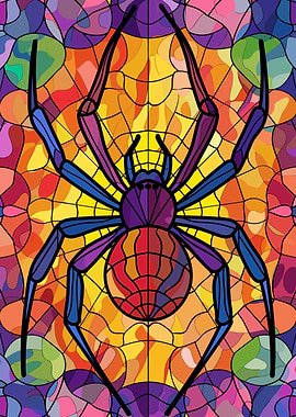 Stained Glass Spider Web
