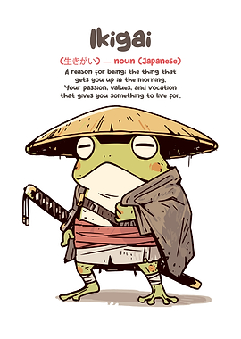 Ikigai Frog Samurai