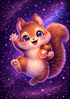 Cute Squirrel in Space
