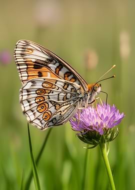 Butterfly on a purple flower