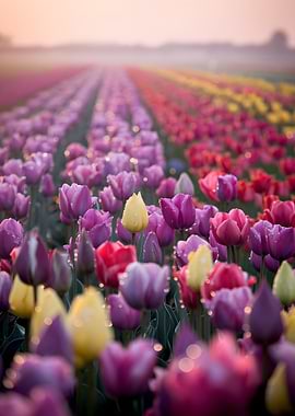 Tulip Field at Sunrise