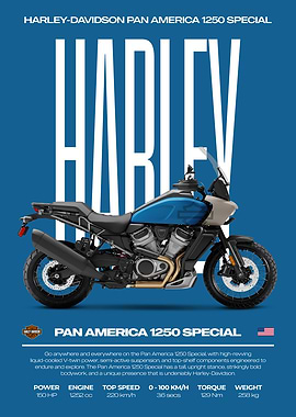 Harley-Davidson Pan America 1250 Special Motorcycle Poster