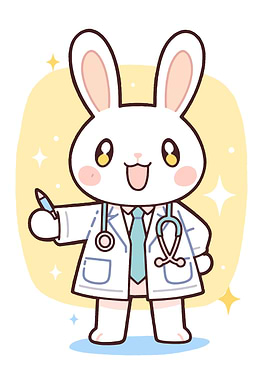 Cute Doctor Rabbit with Stethoscope