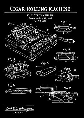 Cigar Rolling Machine Patent Drawing