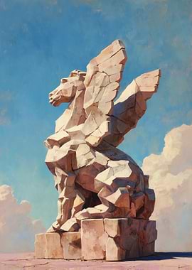 Stone Pegasus Sculpture