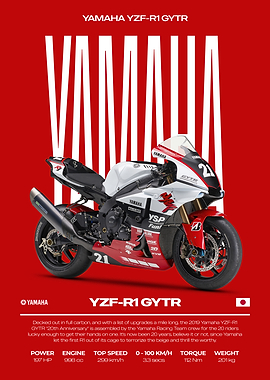 Yamaha YZF-R1 GYTR Motorcycle Poster