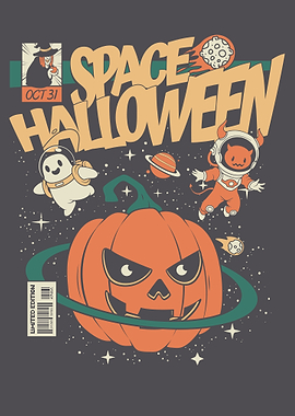 Space Halloween Comic Art