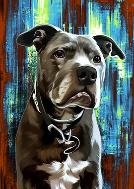 Pitbull Dog Portrait