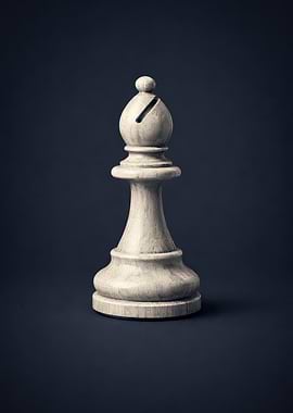 White Chess Bishop on Dark Background