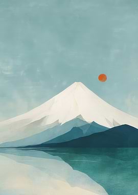Minimalist Mount Fuji Landscape