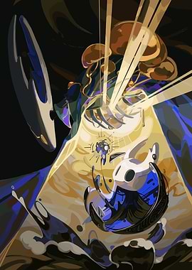 Hollow Knight Characters in Abstract Setting