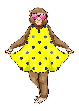 Monkey Polka Dot Dress