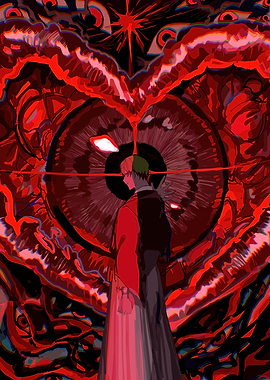 Surreal Red Eye and Figures