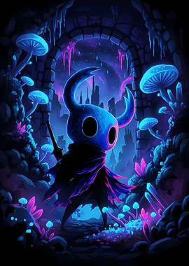 The Knight in a Bioluminescent Cave