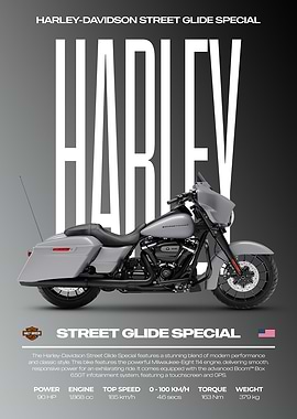 Harley-Davidson Street Glide Special Motorcycle Poster