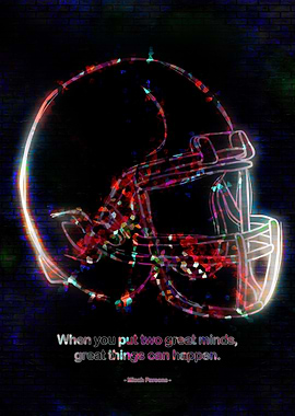 Football Helmet with Inspirational Quote