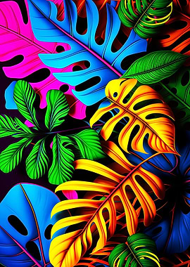 Vibrant Tropical Leaves Pattern
