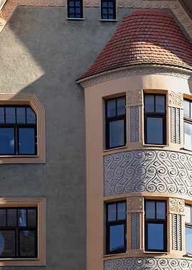 Ornate Building Facade with Bay Window