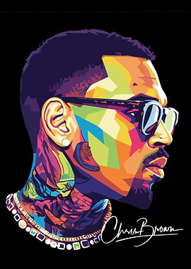 Chris Brown Pop Art Portrait