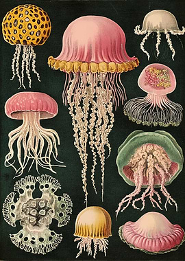 Vintage Jellyfish Illustration Collection