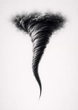 Dark Tornado Swirling in Sky