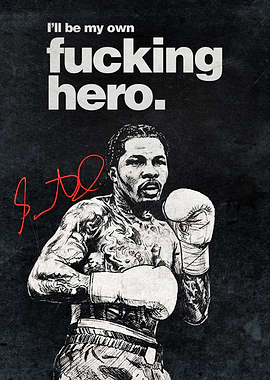 Inspirational Boxing Poster – “I’ll Be My Own F*cking Hero” Motivational Wall Art