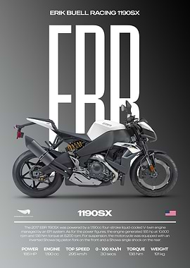 Erik Buell Racing 1190SX Motorcycle Poster