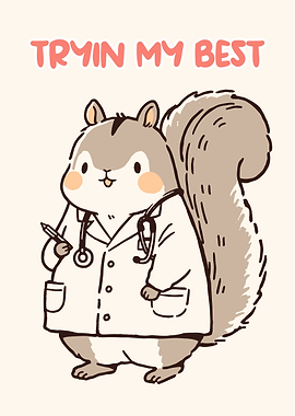 Cute Doctor Squirrel