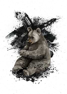Bear with Ink Splatter
