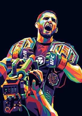 Khamzat Chimaev UFC Champion Pop Art
