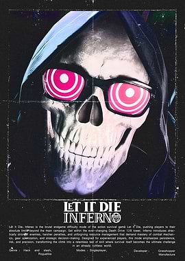 Let It Die Inferno Skull Poster