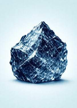 Abstract Blue Crystal Formation