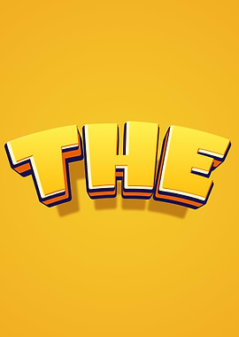 3D Text 'THE' on Yellow Background