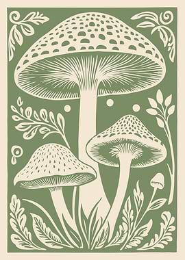 Mushroom Forest Illustration