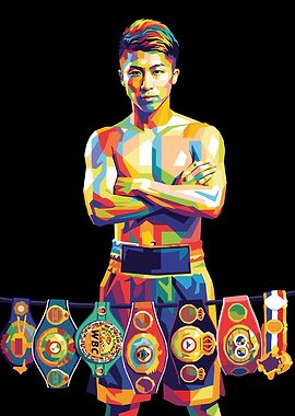 Boxing Champion with Championship Belts