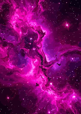 Vibrant Pink and Purple Nebula