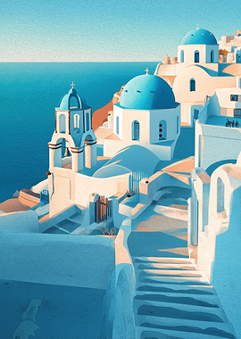 Santorini Island Churches