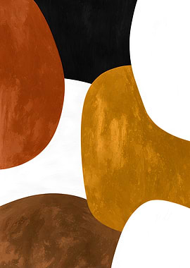 Abstract Geometric Shapes in Earth Tones