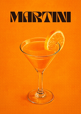 Martini cocktail with orange slice