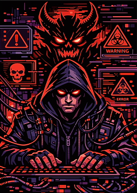 Cyberpunk Hacker and Demon