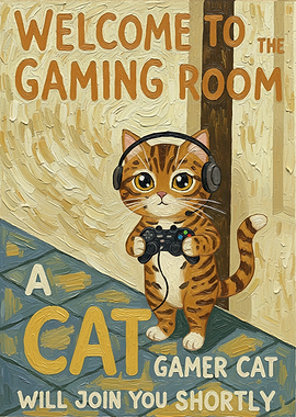Cute Cat Gamer Poster