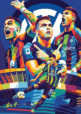 Inter Milan Football Players Pop Art