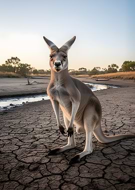 Kangaroo in a Dry Landscape