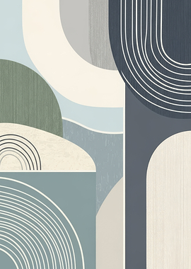 Abstract Geometric Shapes with Textured Background